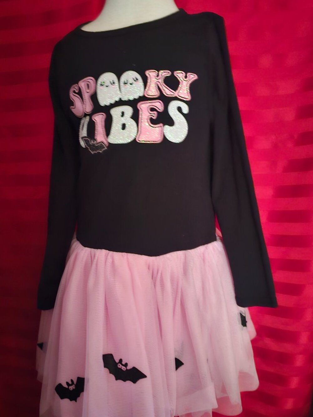 Counting Daisies Spooky Vibes Dress Girls 6 Pink Tutu Halloween